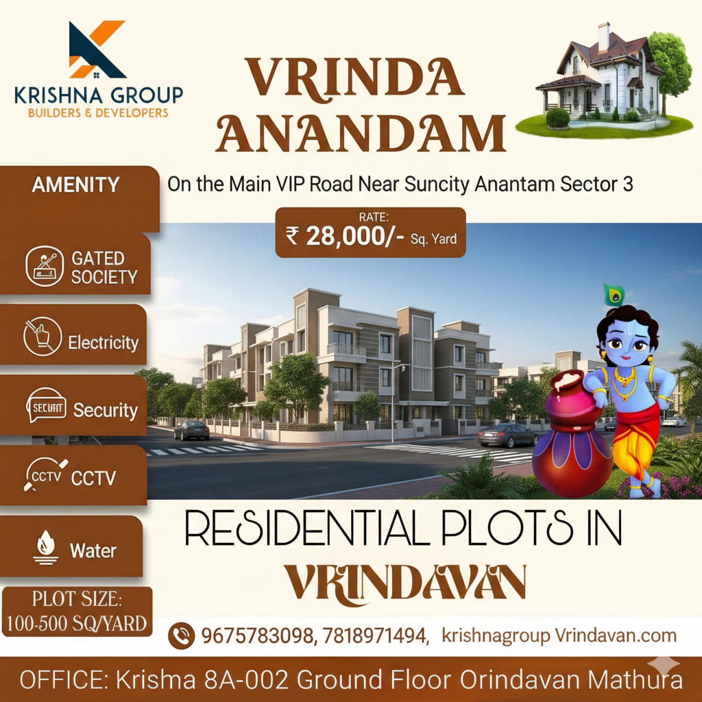View of VRINDA ANANDAM, a plot in ON MAIN VIP ROAD NEAR BY SUNCITY ANANTAM SECTOR 3 VRINDAVAN 